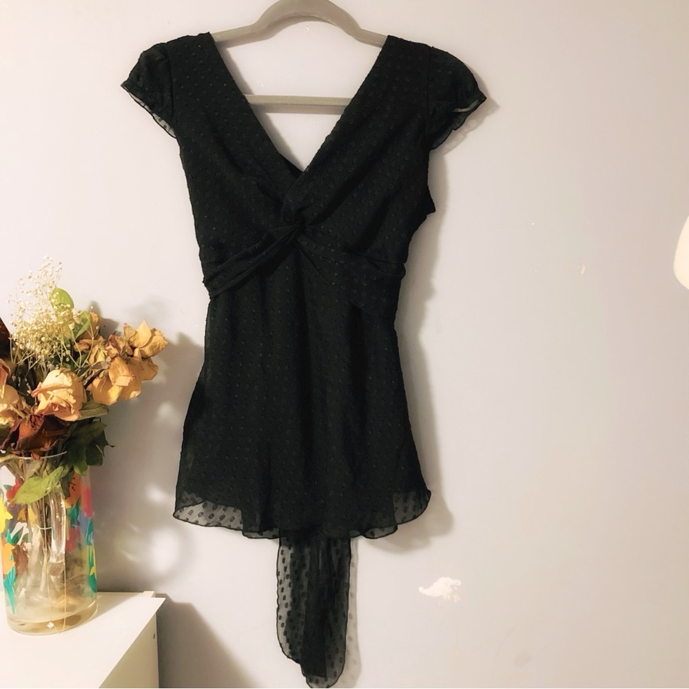 Y2K Babydoll sheer fairygoth blouse MEDIUM